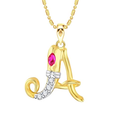 VK Jewels Pendant for Women (Golden) (vkp2236g)