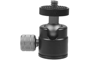 MOBUTOFU Aluminum Mini Tripod Ball Head Mount 1/4” Screw Rotatable Camera Adapter 360° Rotation for Projector