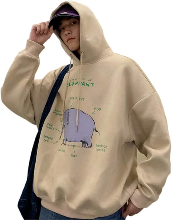 Amazon Angelo パーカー カットソー カップル アウター フード付け ペアルック 長袖パーカー 長袖 メンズ レーディス カジュアル トップス パーカー スウェット 欧米風 春服 秋 春 柔らか リラクス ヒップ風 象柄 トレーナー パーカー 通販