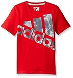 adidas Big Boys' Short Sleeve Graphic Tee Shirt, Red, S