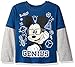 Disney Boys' Toddler Boys' Mickey Mouse Genius Long Sleeve Two-Fer T-Shirt, Navy/Grey, 3T