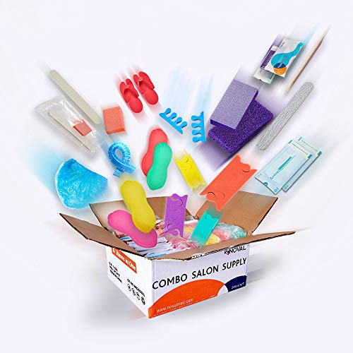 48 Units of Each Item in 1 Box Disposable Nail Combo Set Including Pedicure Kit, Manicure Kit, Pedicure Liner, Pedicure Slippers, Toe Separator and Sterilization Pouch