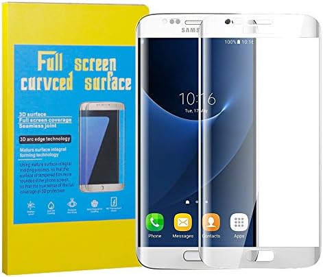 Samsung Galaxy S7 Edge Screen Protector Tempered Glass 3D Full Coverage Extremely Smooth Tempered Glass of Premium Quality Silvery-0.2mm 2.5D-Weforever