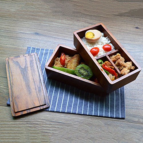 Wooden Bento Boxes, Bento Boxes for Adults, AOOSY Japanese Vintage