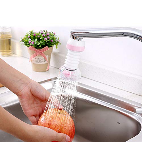 2 Pack Kitchen Water Filter Splash Shower Tap Water Spray Water Saver 360 Rotating Faucet Water Filter Telescopic Water-Saving Nozzle with Filter Faucet Fits Standard Faucets No-Cracking No-Leakage - Thumbnail 2