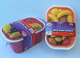 Plastic Play Food and Shopping Basket 40 Pieces