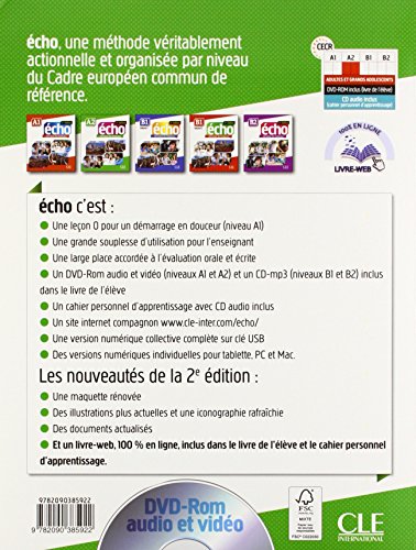 Echo Niveau A2 Eleve + Portfolio + DVD 2ed (METHODE ECHO) (French Edition)
