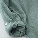 YANG-YI Clearance Women Cotton Solid Long Sleeve Shirt Casual Loose Blouse Button Down Tops (3XL, Green)
