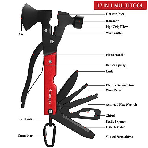 17 in 1 Camping Gear Multitool, Unique Birthday Gifts for Men Dad