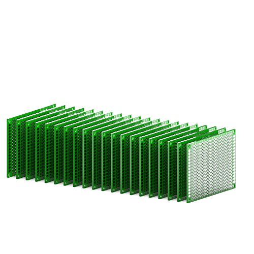 DIYhz Double Sided PCB Prototype Board Kit for DIY Universal PCB Printed Circuit Board Prototype Kit for DIY Soldering Experiment and Electronic Designing 5x7cm 10Pcs - Thumbnail 3