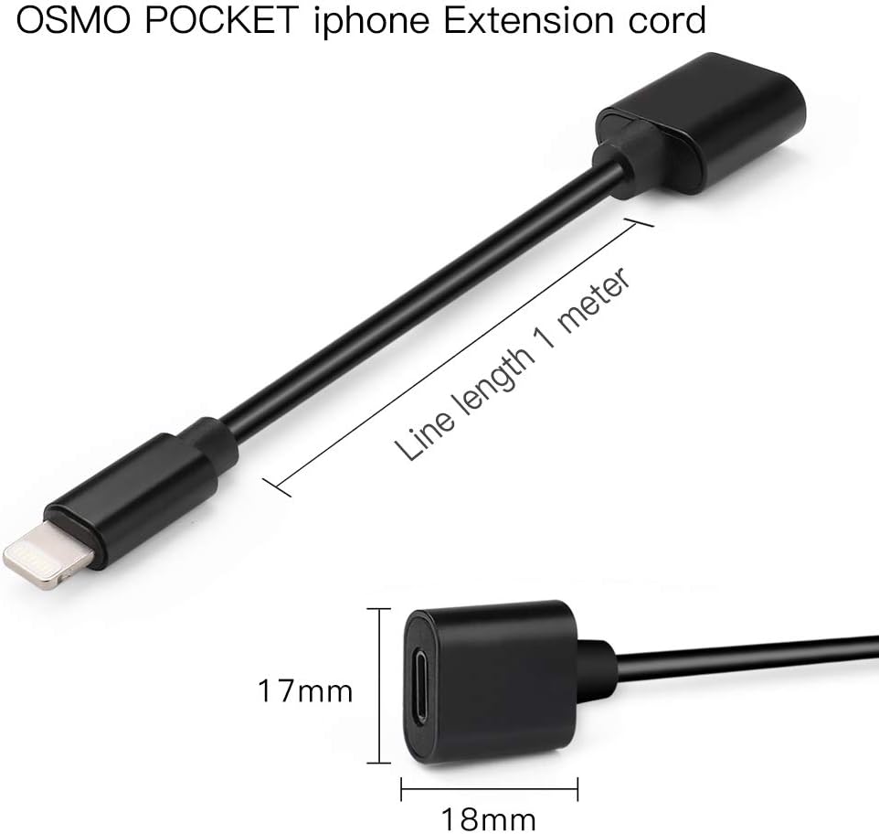 Rantow Universal Extension Video Data Cable OTG Cord Micro-USB/Type-C Wire Compatible with DJI Osmo Pocket Handheld…