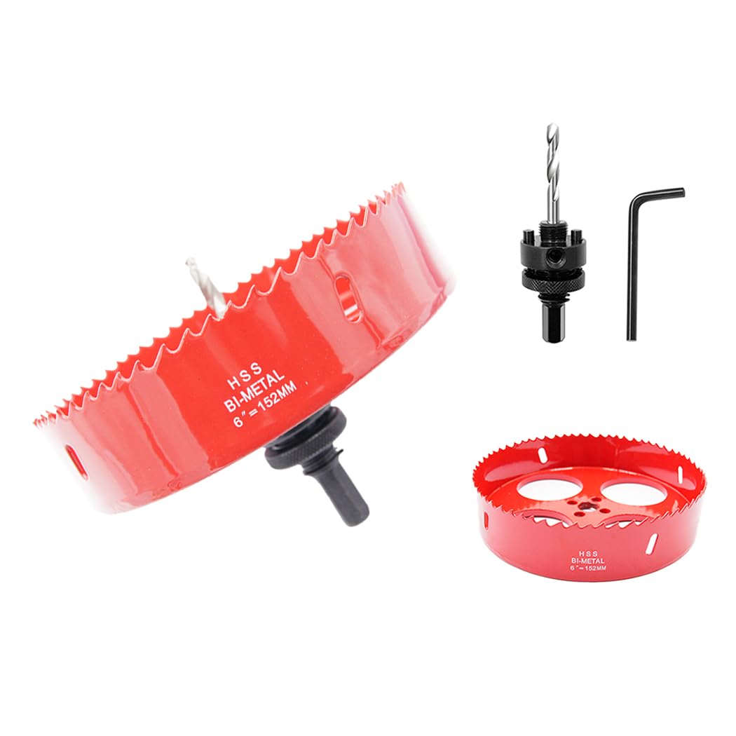 View 1 of 152mm Hole Saw,LAIWEI Heavy Duty Mandrel Hole Cutter for Drilling Wood, Aluminum Profile, PVC and Other Materials(6 inch)
