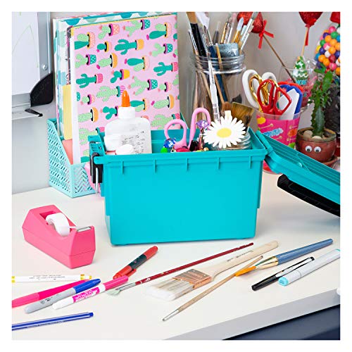 Logix 12533 Stackable Craft Storage Box with Handle, Locking Art Supply