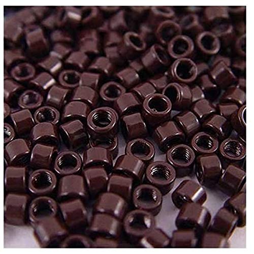 1000 Pcs 5mm Micro Ring Micro Beads Linkies For I Tip And Bonded Hair Extensions (Brown)