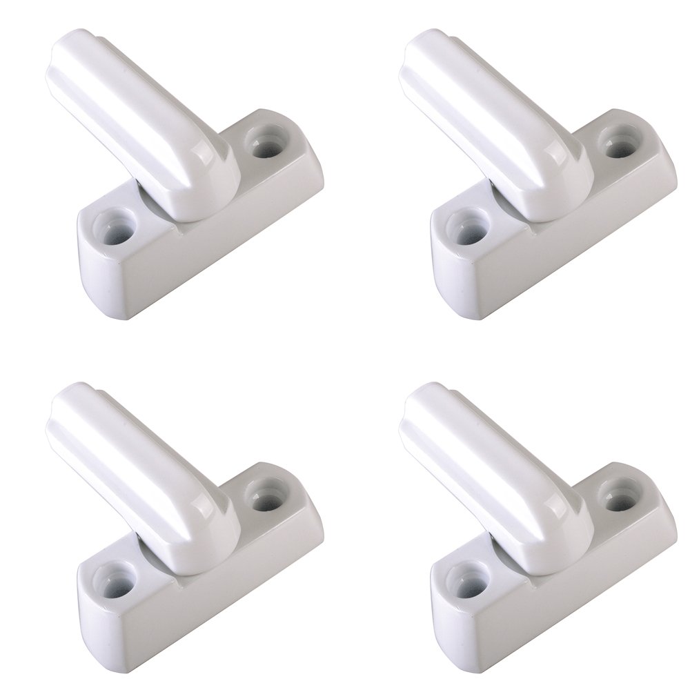 4pcs/8pcs/12pcs Sash Blocker Window Jammer - White Zinc Cast Alloy - Extra Security Locks for UPVC/PVC Door/Window Restrictor Lock (4)