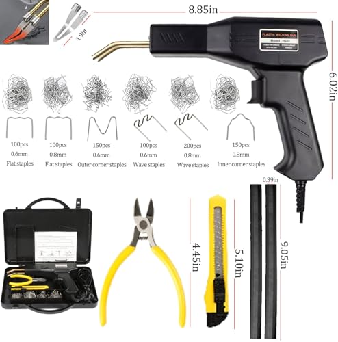 HYHJMISTY 220W Plastic Welding Machine, 2-in-1 Plastic Welding Machine with 800 Pieces Welding Nails for Car Bumper Repair, Black