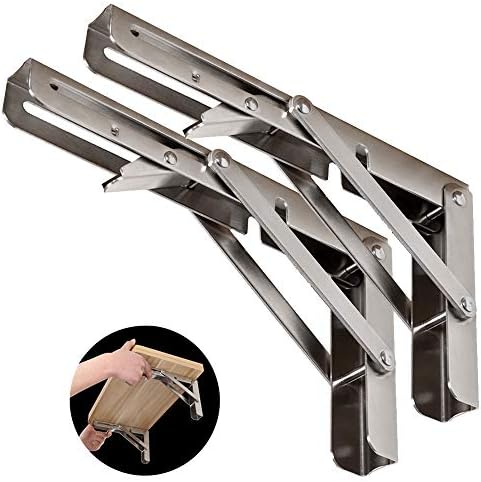 折りたたみ棚ブラケット ステンレス 棚受け金具 ヘビーデューティ 棚受け ブラケット 50cm 耐荷重