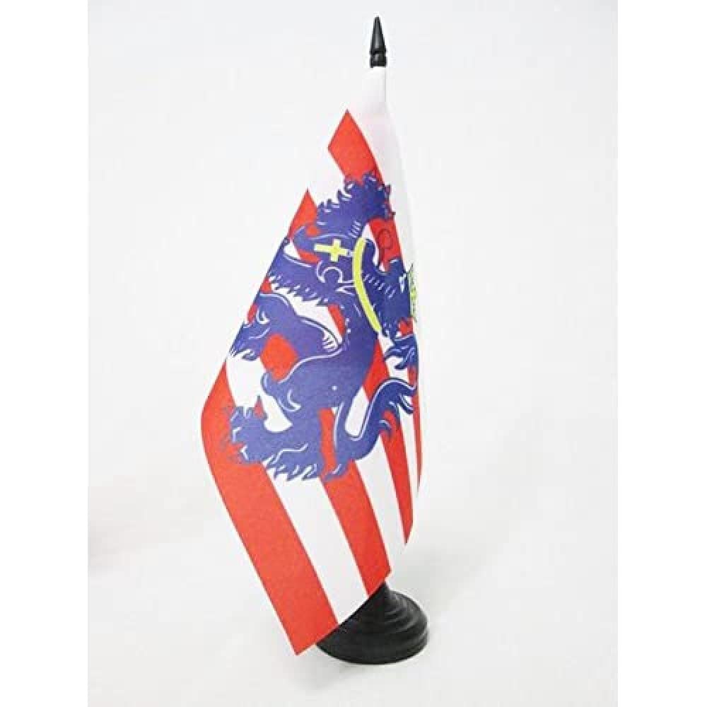 AZ FLAG Bruges Table Flag 5'' x 8'' - Brugge Office Decoration 100% Polyester 21 x 14 cm - Mini Desk Flag with Pole and Black Plastic Base