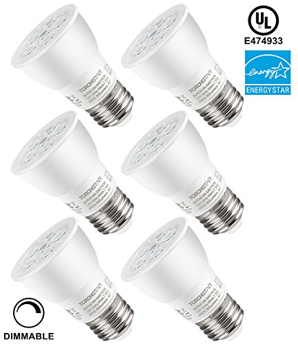 TORCHSTAR Dimmable PAR16 LED Light Bulb, 7.5W (75W Equivalent), ENERGY STAR, 3000K Warm White, 530Lm, E26 Medium Base, 3 YEARS WARRANTY, Pack of 6