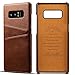 Superstart Galaxy Note 8 Cow Leather Case, Luxury Classical Soft Comfortable Slim Credit Card Slot Back Full Body Leather Wallet Case for Samsung Galaxy Note 8-Brown