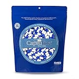 Colored Size 000 Empty Gelatin Capsules by Capsuline - Blue/White 1000 Count