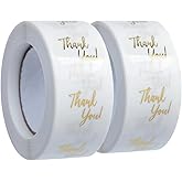1000Pcs 1 inch Clear Self Adhesive Thank You Stickers,Round Transparent PVC Envelope Seal Labels for Business, Weddings, Festivals, Baby Showers and Birthday Parties
