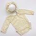 Zeroest Newborn Photography Props Lace Romper Baby Photography Outfits Girl Lace Bonnet Hats Outfit Newborn Girl Photoshoot (Beige)