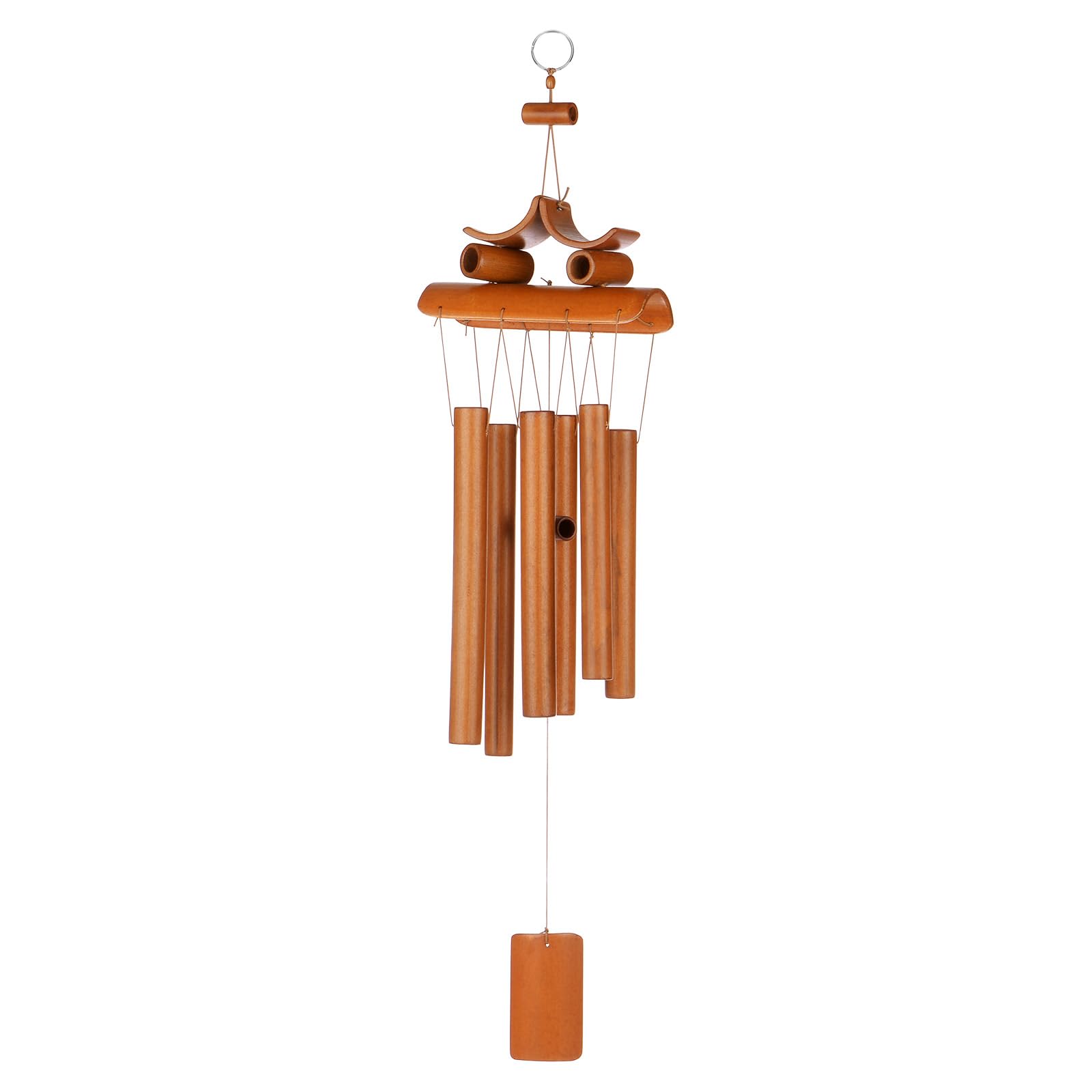 M METERXITY 1-Pack Bamboo Wind Chimes, Wooden Wind Chimes with Melody Deep Tone, 24 Inch Owl Wood Wooden Wind chimes for Indoor Outdoor Decorations/Backyard [Retro Color]