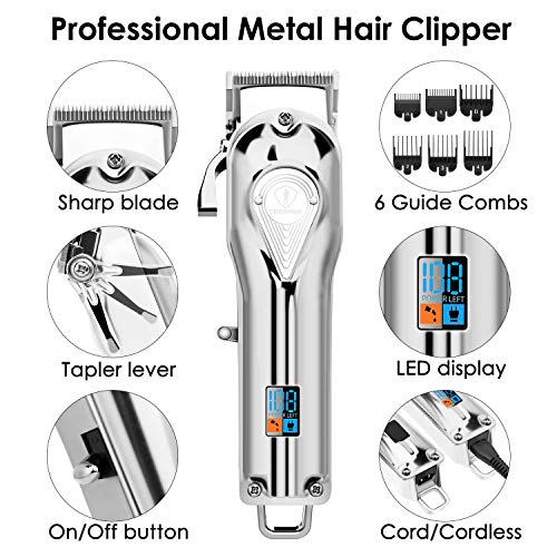 Ceenwes Hair Clippers Full Metal for Men LED Display Barber Clippers