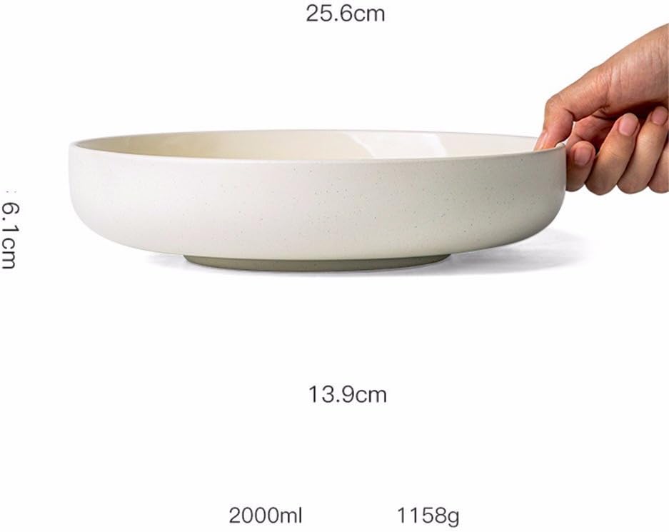 Family Ceramic Large noodle soup bowl/vegetable bowl Fruit salad bowl/ramen bowl dish,9 inches/10 inches,White2