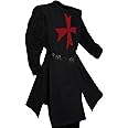 Gafeng Men's Renaissance Costume Knights Templar Crusader Tunic Medieval LARP Halloween Adult Two Piece Outfits