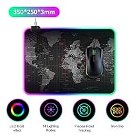 Cigooxm LEDs RGB Mouse Pad 14 Lighting Modes Gaming Extra Large Soft Extended Non Slip Mousepad for PC Laptop