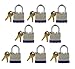 Laminated Steel Keyed-Alike Padlocks, 1 7/8’’ Shackle, ¼’’ Diameter (A802) 40mm Body, Multiple Padlocks (Pack of 10)