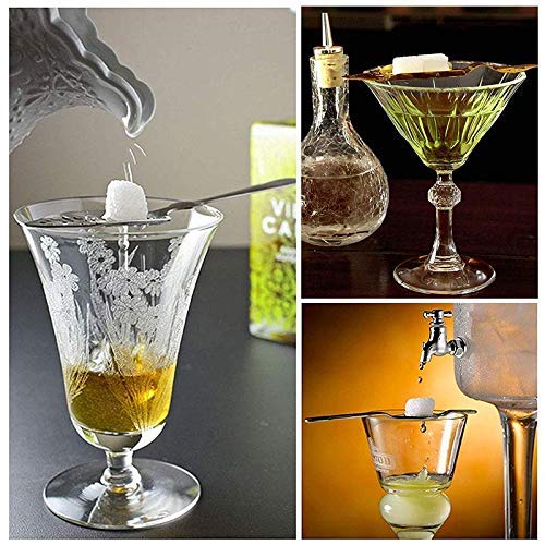 VANGOAL Stainless Steel Absinthe Spoon, Original Gothic Absinthe Fountain Spoon Dripper for Absinthe Glasses Sugar Cube, Exquisite Hollowed-out Spoon Cocktail Bar Scoop Filter Spoon (Silver)