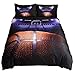HTgroce 3D Sports Basketball Court Bedding Set for Boys, Ultra Soft and Breathable Microfiber Comforter Cover with Zipper Closure, Queen Size,3PCS,1 Duvet Cover+2 Pillow Shams,(No Comforter)