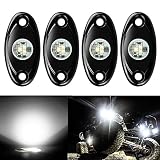 4 Pods LED Rock Lights, Ampper Waterproof LED Neon Underglow Light for Car Truck ATV UTV SUV Jeep Offroad Boat Underbody Glow Trail Rig Lamp (White)