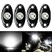 4 Pods LED Rock Lights, Ampper Waterproof LED Neon Underglow Light for Car Truck ATV UTV SUV Jeep Offroad Boat Underbody Glow Trail Rig Lamp (White) primary