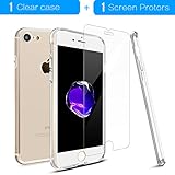 IMABAO iPhone 7 Case - Protective Kit Bundle with Glass Screen Protector - Rugged Protection Anti-Slip Grip - Shockproof Bumper - Anti-Scratch Back Slim Fit - Clear