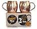 Moscow Mule Copper Mugs - Set of 2-16 Oz - 4 inches height - Heavy Weight (compare) - 100% solid copper mugs - Copper cups Hammered Finish - Perfect copper moscow mule set gift