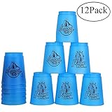 Quick Stacks Cups, Sports Stacking Cups Speed Training Set of 12 with Carry Bag