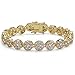 TOPGRILLZ Tennis Bracelet for Women and Men – 14K Gold Plated Brass 10mm Iced Out Cubic Zirconia Link Fashion Jewelry Pulseras Para Mujer