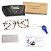 Cyxus Blue Light UV Blocking Glasses, Clear Lens, Anti Eye Fatigue, Leopard Print Frame