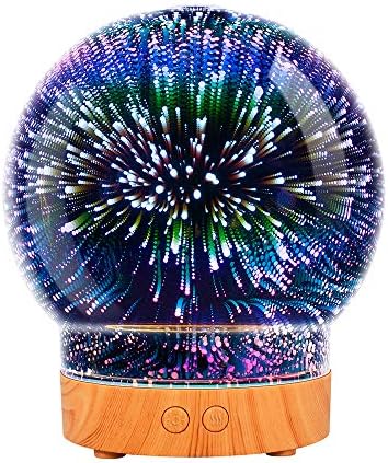 OTHWAY 3D Glass Aromatherapy Essential Oil Diffuser Super Quiet Ultrasonic Automatically Shut-Off No Beep 200ml BPA Free Humidifier for Bedroom, Living Room, Office, Yoga, Spa