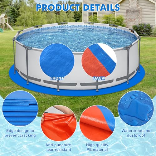 tivekeo Protective Mat for Round Swimming Pool 18 ft (5.6 m) | For flat swimming pools, tear-resistant protection