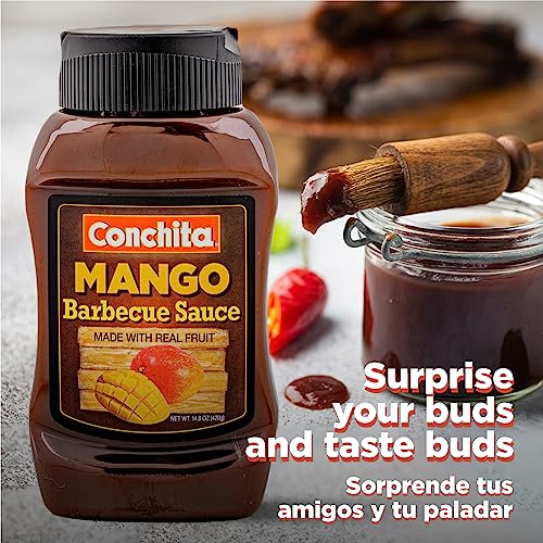 CONCHITA MANGO BBQ SAUCE, 14 OZ – COOKOUT ESSENTIALS – PERFECT FOR GRILLING, MARINATING, AND DIPPING