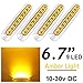 4pcs LEDVILLAGE Submersible Multi-Voltage 10v - 30v DC Amber LED Amber Lens Sealed Light Clearance Universal Side Marker Light Trailer Truck with 9 LEDs + Chrome Rings