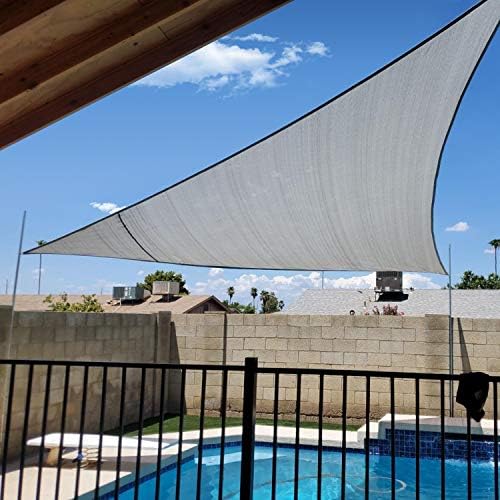 Artpuch Sun Shade Sail 15' x 15' x 21' Grey Triangle UV Block for