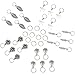 KeyZone 35 Pieces Hair Charms Hair Braid Rings Silver Star Leaves Rose Feather Shell Pendant Charms Rings Set Hair Clip Headband Accessories
