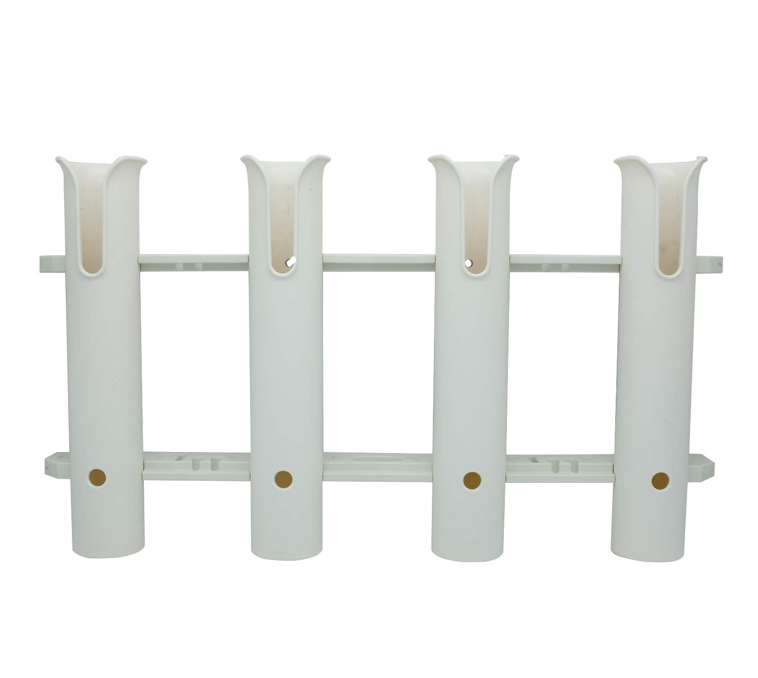 HiUmi Wall Mounted Fishing Rod Holders Tubes Links Fishing Rod Holder Rack Rests (4-Pole-White)