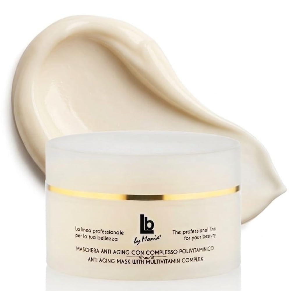 Lb by Monia Anti Wrinkle Moisturizing and Soothing Face Mask with Vitamins A, C and E, Face Treatment for Skin with Redness and Itchy, Skincare Anti Age for Dry Skin, 250 ml, Made in Italy